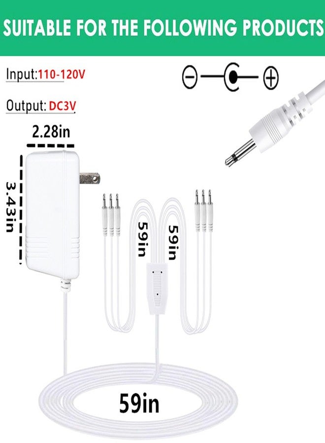Ousaly 3V Power Adapter for Department 56 Accessories Lights Village Collections 56.55026 5655026 55026 OH-41111DT UD-0305B 5502-6 SA 41-350 (6 Output White) - Image 2